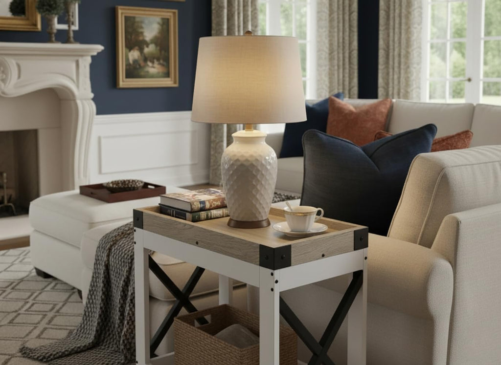 ZEXVIDA Narrow Side Table, End Table,Sofa Side Table, End Table Nightstand for Bedroom, Living Room, Small Spaces