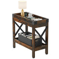 ZEXVIDA Narrow Side Table, Slim End Table,Sofa Side Table, End Table Nightstand for Bedroom, Living Room, Small Spaces