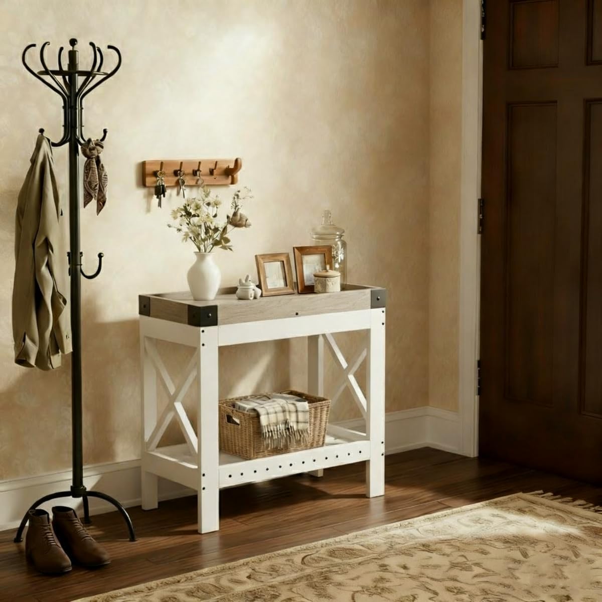 ZEXVIDA Narrow Side Table, End Table,Sofa Side Table, End Table Nightstand for Bedroom, Living Room, Small Spaces