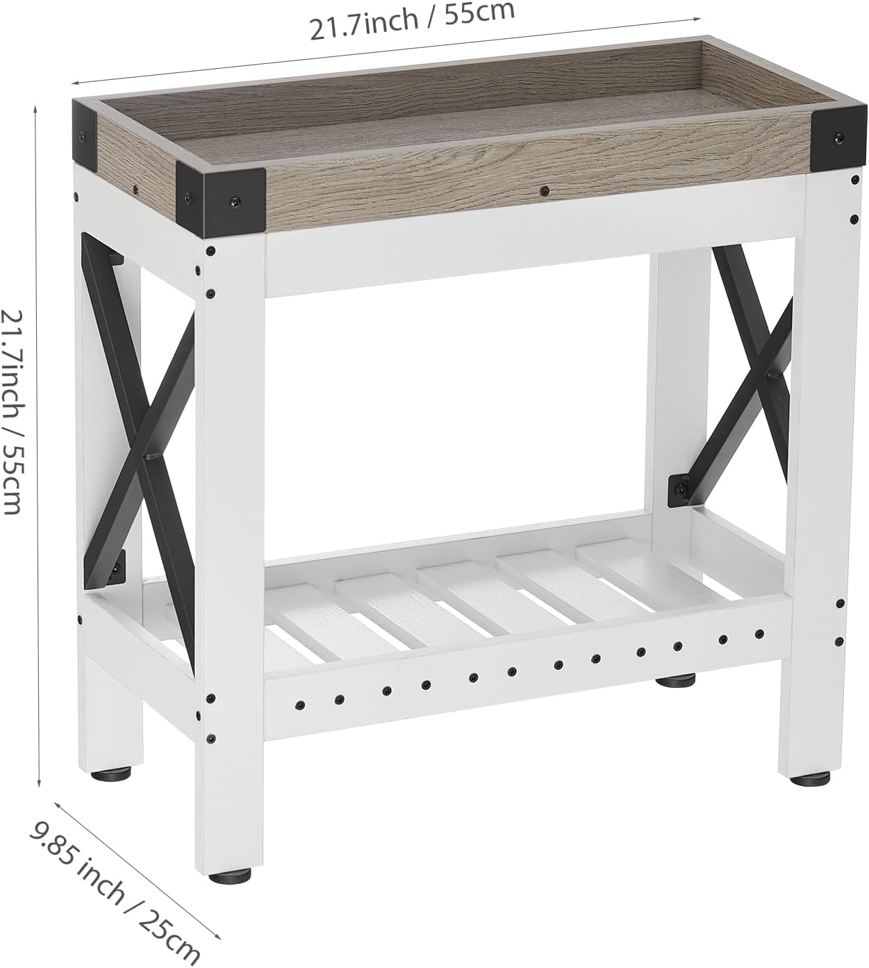 ZEXVIDA Narrow Side Table, End Table,Sofa Side Table, End Table Nightstand for Bedroom, Living Room, Small Spaces