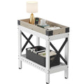 ZEXVIDA Narrow Side Table, End Table,Sofa Side Table, End Table Nightstand for Bedroom, Living Room, Small Spaces