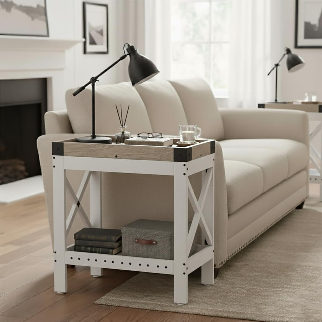 ZEXVIDA Narrow Side Table, End Table,Sofa Side Table, End Table Nightstand for Bedroom, Living Room, Small Spaces