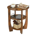 ZEXVIDA Round Side Table with Charging Station,3 Tier End Table with USB Ports & Outlets,19.7" Nightstand for Bedroom,Living Room,Small Spaces,Rustic Brown Wood Look Accent Table