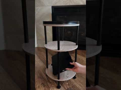 Small Round Side Table, Oak Round End Table for Living Room & Bedroom, Modern 3-Tier Nightstand with Storage Shelf, 11.8" Narrow Accent Table for Small Spaces, Nursery, Plant Stand,Natural Wood Finish