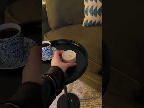 ZEXVIDA Black Industrial Martini Table,Round Drink Table,Modern Pedestal Side Table with Black Wood Grain Tray Top, Weighted Metal Base End Table for Living Room,Small Spaces,Next to Sofa, 24.7" Tall